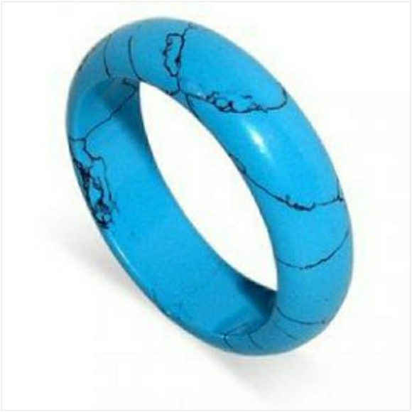 Genuine Turquoise Band Ring - Picture 1 of 3
